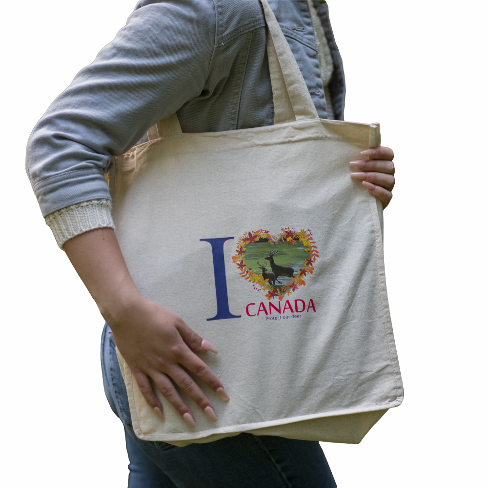 Eco Friendly cotton tote Bags-Black Bear